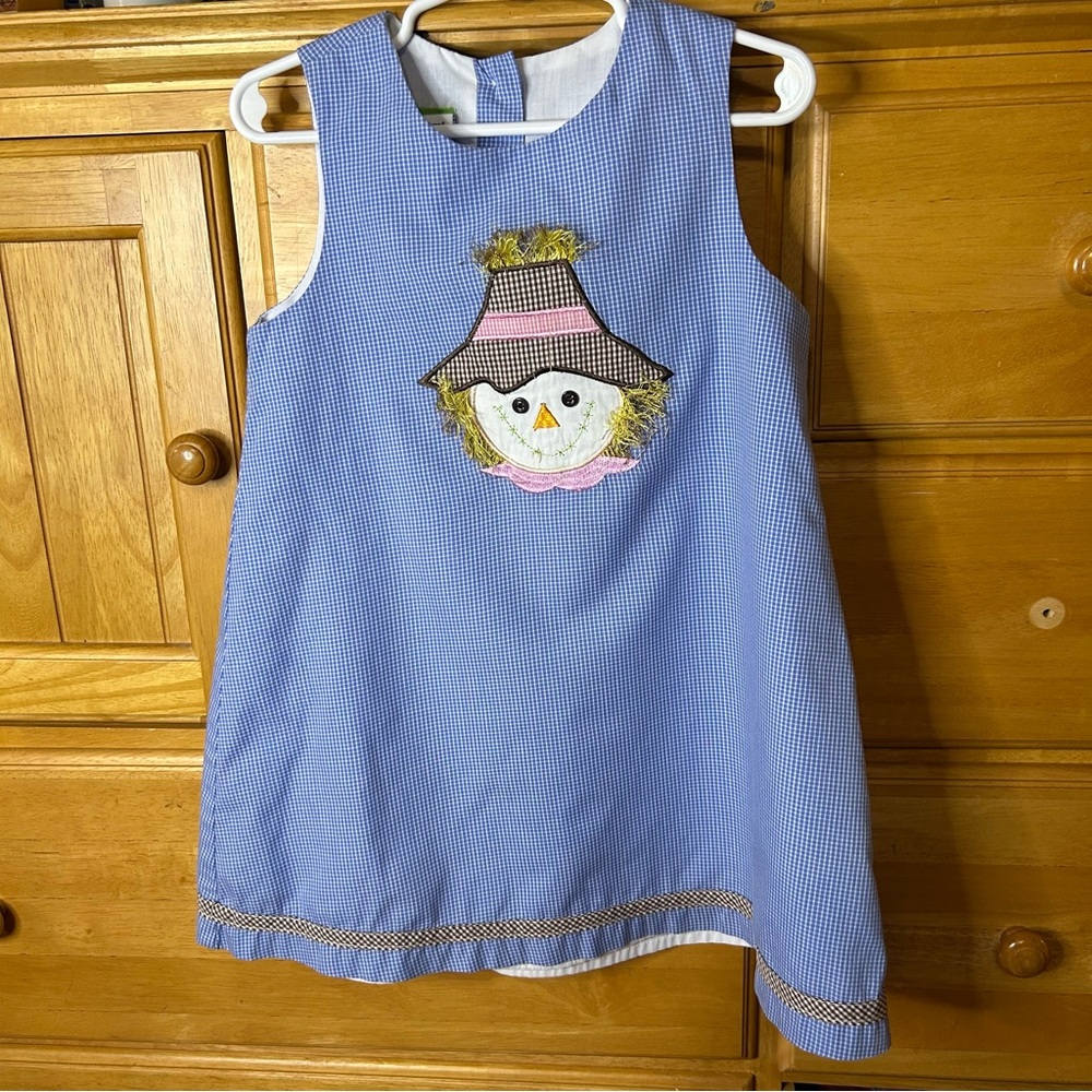 Candyland Girl’s Dress Fall/Halloween/Thanksgiving w/Scarecrow Appliqué Size 4T